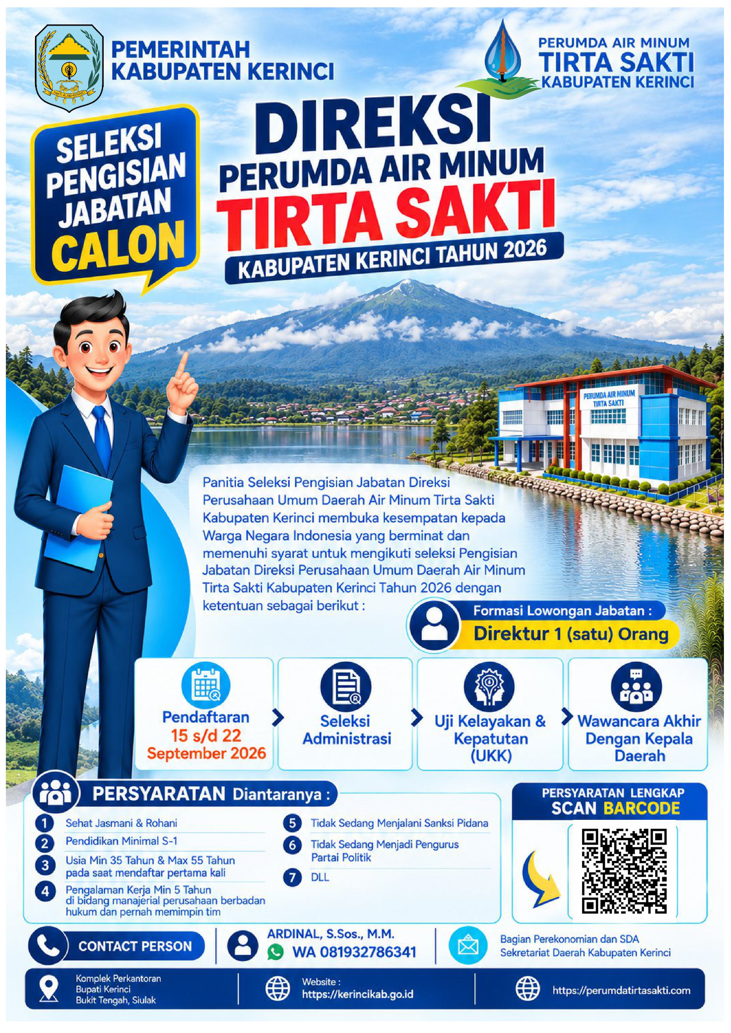 Informasi tahapan Seleksi Direktur Perumda Air Minum Tirta Sakti